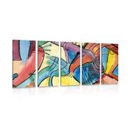 5 part picture abstract art
