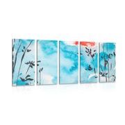 5-PIECE CANVAS PRINT PAINTING OF THE JAPANESE SKY - PICTURES OF NATURE AND LANDSCAPE - PICTURES