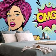 TAPETA DAMA U POP ART STILU- OMG! - POP ART TAPETE - TAPETE