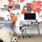 WALLPAPER CONTINENTS IN RED COLOR - WALLPAPERS MAPS - WALLPAPERS