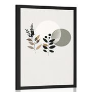 PLAKÁT MINIMALISTICKÉ LISTY S BOHO POZADÍM - BOTANICKÉ - PLAKÁTY