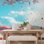 CARTA DA PARATI AUTOADESIVA – FOGLIE CADENTI IN PAESAGGIO AUTUNNALE - CARTA DA PARATI AUTOADESIVE - CARTA DA PARATI