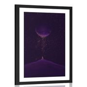 POSTER CU PASSEPARTOUT PLANETA MAGICĂ ÎN VIOLET - MOTIVE DIN ATELIERUL NOSTRU - POSTERE