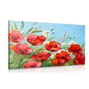 CANVAS PRINT PAINTED FIELD POPPIES - PICTURES FLOWERS - PICTURES