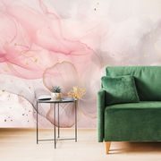 PAPIER PEINT – FLEURS ÉLÉGANTES AVEC TOUCHE ROSE-OR - PAPIERS PEINTS - 🔥 VENTE TOTALE 🔥