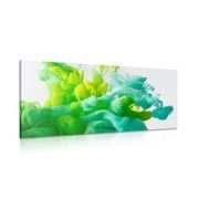 CANVAS PRINT INK IN SHADES OF GREEN - ABSTRACT PICTURES - PICTURES