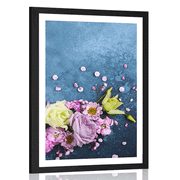 AFFICHE AVEC MONTURE FLEURS ABSTRAITES - FLEURS - AFFICHES