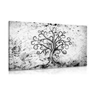 Wandbild Symbol des Baums des Lebens in Schwarz-Weiß