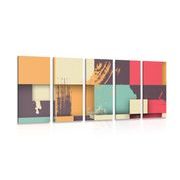 5-piece Canvas print texture abstraction