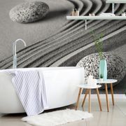 SELF ADHESIVE WALLPAPER YIN AND YANG BLACK AND WHITE PEBBLES - SELF-ADHESIVE WALLPAPERS - WALLPAPERS