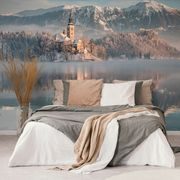 SELF ADHESIVE WALL MURAL CHURCH BY LAKE BLED IN SLOVENIA - SELF-ADHESIVE WALLPAPERS - WALLPAPERS