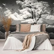 SELF ADHESIVE WALLPAPER BLACK AND WHITE TREE IN THE CLOUDS - SELF-ADHESIVE WALLPAPERS - WALLPAPERS