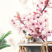 WALL MURAL PINK CHERRY BLOSSOMS - WALLPAPERS FLOWERS - WALLPAPERS