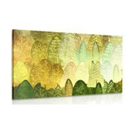 CANVAS PRINT ASSYMETRIC GREEN TREES - PICTURES OF NATURE AND LANDSCAPE - PICTURES