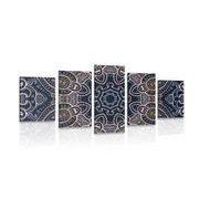 5 part picture Mandala with Indian motif