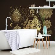 TAPET BUDDHA DE AUR MEDITEAZĂ - TAPET FENG SHUI - TAPETURI