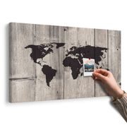 TABLOU PE PLUTĂ HARTA PE FUNDALUL DIN LEMN - TABLOURI PE PLUTĂ - TABLOURI