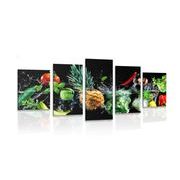 5-PIECE CANVAS PRINT ORGANIC FRUITS AND VEGETABLES - PICTURES OF FOOD AND DRINKS - PICTURES