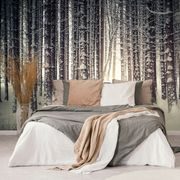 SELF ADHESIVE WALL MURAL FOREST COVERED IN SNOW - SELF-ADHESIVE WALLPAPERS - WALLPAPERS