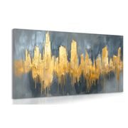 TABLEAU SUR TOILE – PEINTURE À L'HUILE ABSTRAITE DORÉE - PEINTURES ABSTRAITES - TABLEAUX