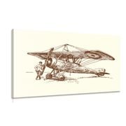 CANVAS PRINT RETRO PLANE - VINTAGE AND RETRO PICTURES - PICTURES