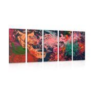 5-piece Canvas print abstract flowers