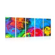 5-PIECE CANVAS PRINT ABSTRACTION FULL OF COLORS - ABSTRACT PICTURES - PICTURES