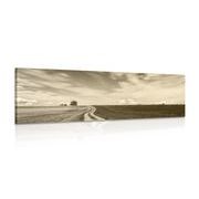 CANVAS PRINT MAGICAL LANDSCAPE IN SEPIA - BLACK AND WHITE PICTURES - PICTURES