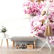 WALL MURAL LILAC ON MARBLE - WALLPAPERS FLOWERS - WALLPAPERS