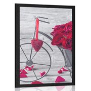 Poster Fahrrad voll von Rosen
