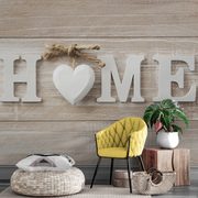 WALLPAPER WITH THE INSCRIPTION HOME IN A VINTAGE DESIGN - WALLPAPERS - 🔥 TOTAL SALE 🔥