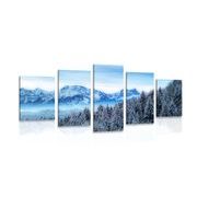 5-PIECE CANVAS PRINT FROZEN MOUNTAINS - PICTURES OF NATURE AND LANDSCAPE - PICTURES