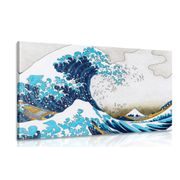 CANVAS PRINT REPRODUCTION OF THE GREAT WAVE OFF KANAGAWA - KATSUSHIKA HOKUSAI - PICTURES OF NATURE AND LANDSCAPE - PICTURES