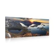 Canvas print charming mountain panorama with a sunset