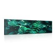 CANVAS PRINT FRESH TROPICAL LEAVES - PICTURES OF NATURE AND LANDSCAPE - PICTURES