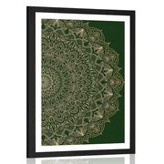 AFFICHE AVEC MONTURE MANDALA DÉTAILLÉ DE COULEUR VERTE - FENG SHUI - AFFICHES