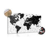 Decorative pinboard interesting world map