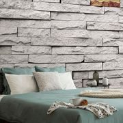 WALL MURAL STYLISH STONE CLADDING - WALLPAPERS WITH IMITATION OF BRICK, STONE AND CONCRETE - WALLPAPERS