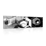 Tablou geometrie futuristă în design alb-negru