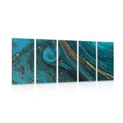 5-piece Canvas print emerald abstraction