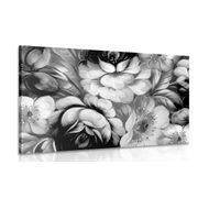 Picture impressionist world of flowers in black & white