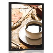 POSTER CUP OF COFFEE IN AN AUTUMN MOOD - WITH A KITCHEN MOTIF - POSTERS