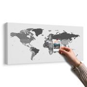 OBRAZ NA KORKU DETAILNÍ MAPA SVĚTA V ČERNOBÍLÉM PROVEDENÍ - OBRAZY NA KORKU - OBRAZY