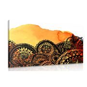 WANDBILD MANDALA ORANGES AQUARELL - BILDER MIT FENG SHUI-MOTIVEN - BILDER