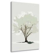 CANVAS PRINT TREE IN A MINIMALISTIC SPIRIT - PICTURES OF TREES AND LEAVES - PICTURES