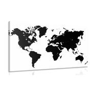 Canvas print map in black and white