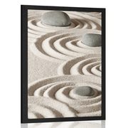 Plagát Zen kamene v piesočnatých kruhoch