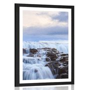 AFFICHE AVEC MONTURE CASCADES EN ISLANDE - NATURE - AFFICHES