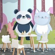 PAPIER PEINT ANIMAUX DE LA FORÊT - PAPIER PEINT POUR ENFANTS - PAPIER PEINT