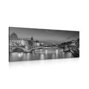 CANVAS PRINT A DAZZLING PANORAMA OF PARIS IN BLACK AND WHITE - BLACK AND WHITE PICTURES - PICTURES